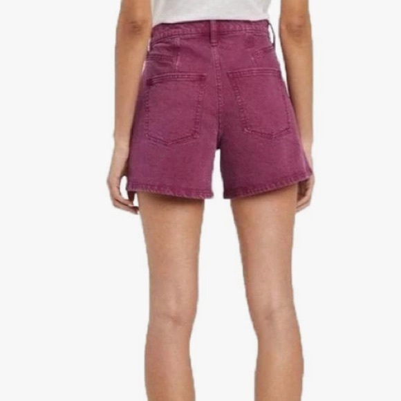 Universal Thread Women's High Waist berry midi Magenta Jean Denim Shorts size 12 - Picture 2 of 11